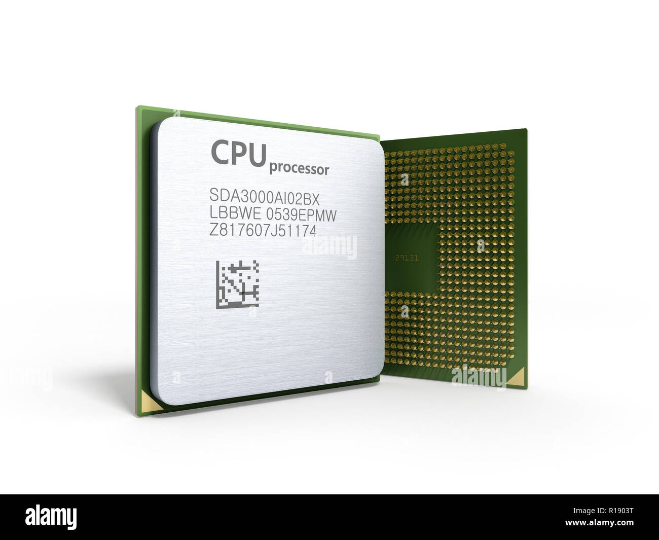 Calcolatore centrale processori CPU ad alta risoluzione 3D render Foto Stock