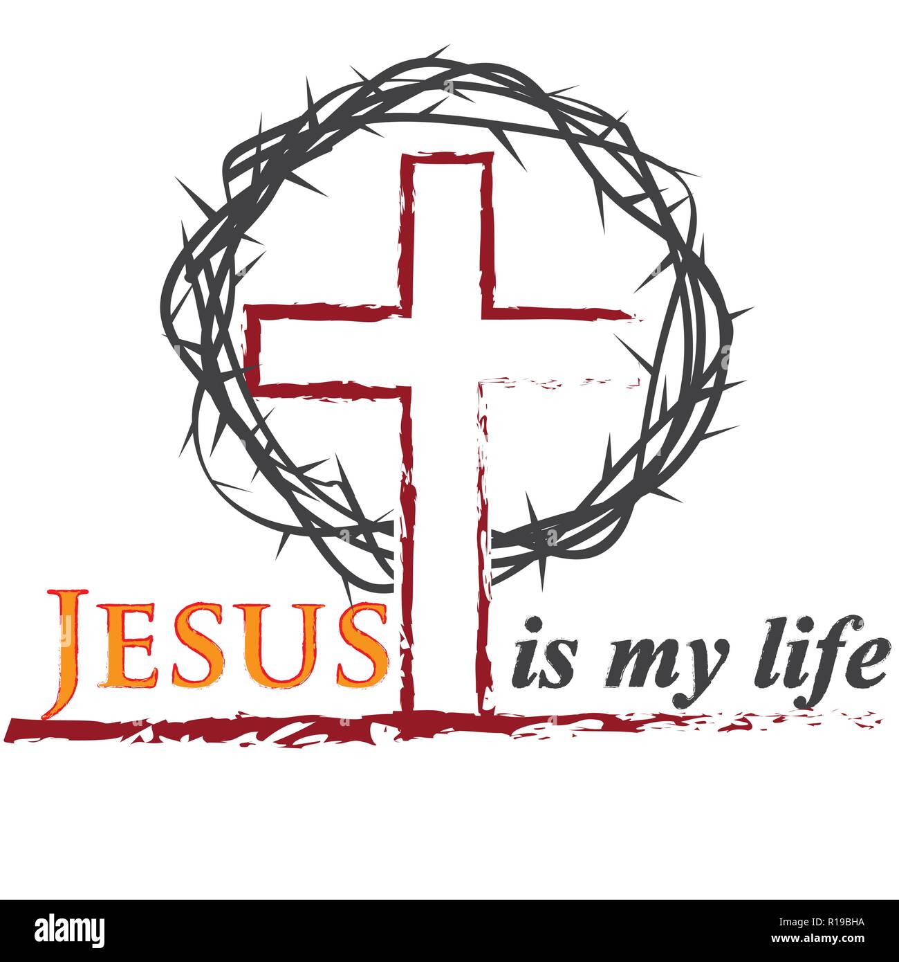 Iscrizioni biblica. Arte cristiana. Gesù. Logo cristiana Illustrazione Vettoriale