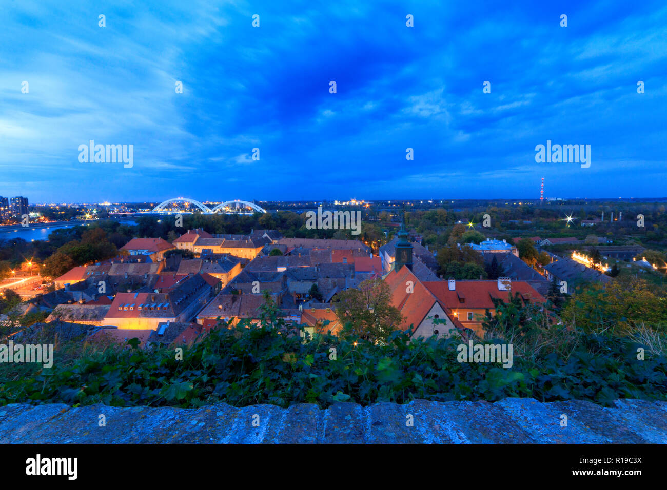 Ora blu sulla Petrovaradin Fortress Foto Stock