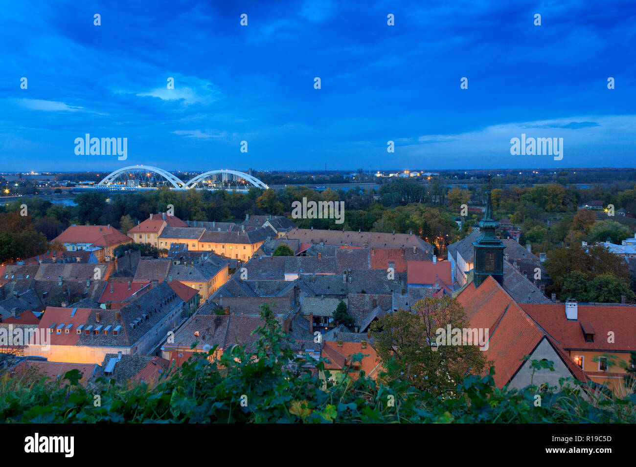 Ora blu sulla Petrovaradin Fortress Foto Stock