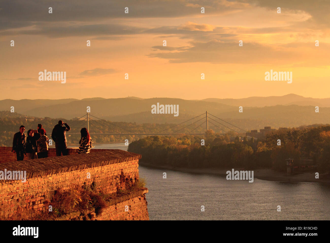 Autunno a Novi Sad visto dalla rocca Foto Stock