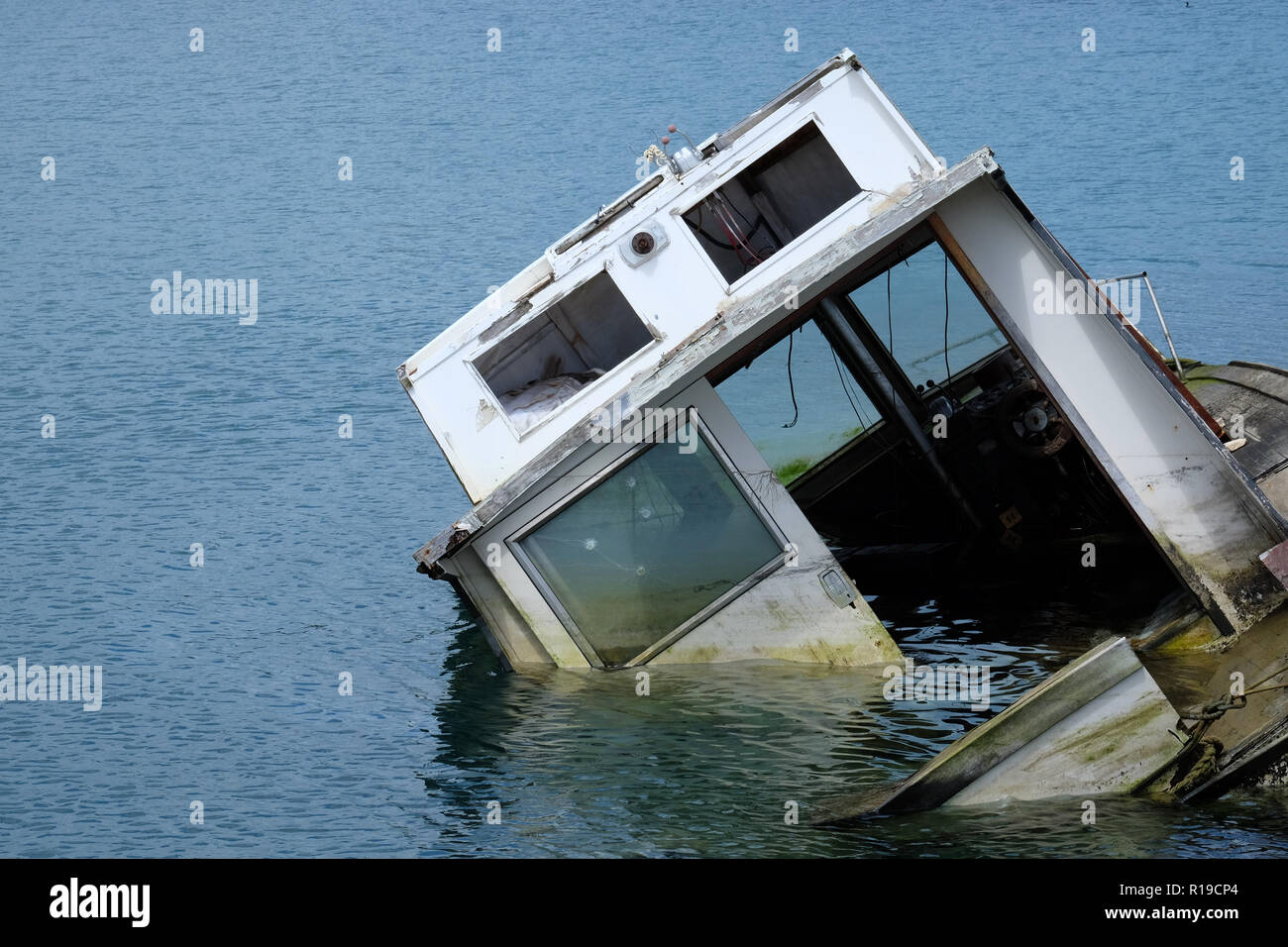 Nave affondata . Sfortunato barca Foto Stock