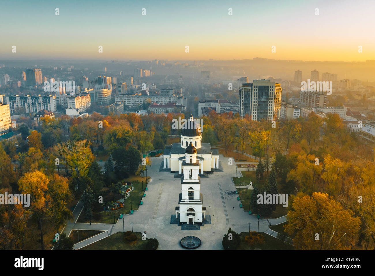 Chisinau, Repubblica di Moldavia dal centro città Foto Stock