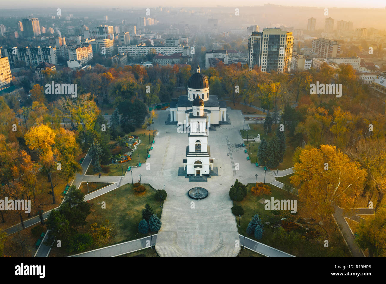 La Cattedrale Metropolitana Natività del Signore a sunrise di Chisinau Moldavia Foto Stock