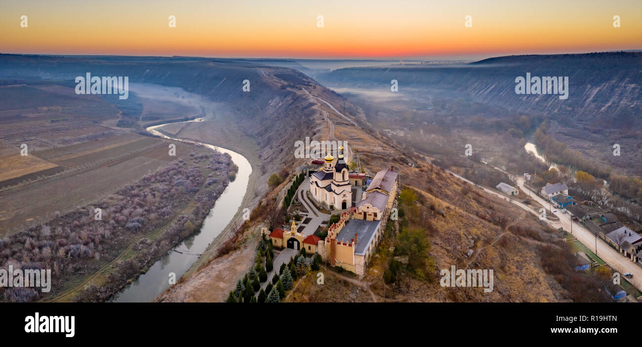 Vecchio Orhei panorama, Repubblica di Moldavia, vista aerea Foto Stock