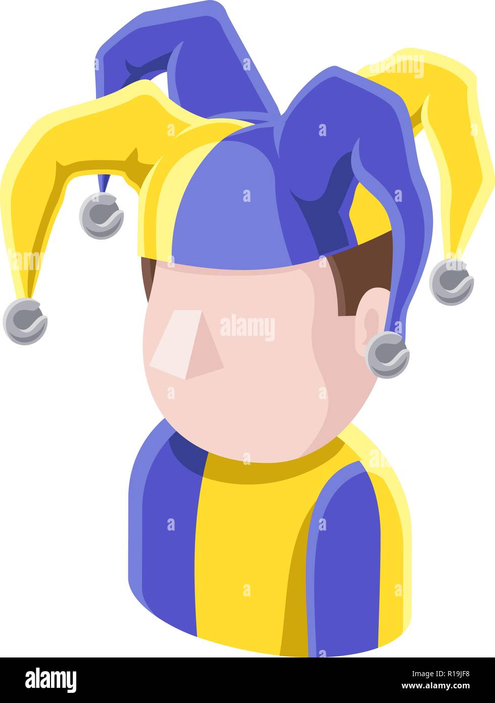 Jester Joker uomo Avatar icona Persone Illustrazione Vettoriale