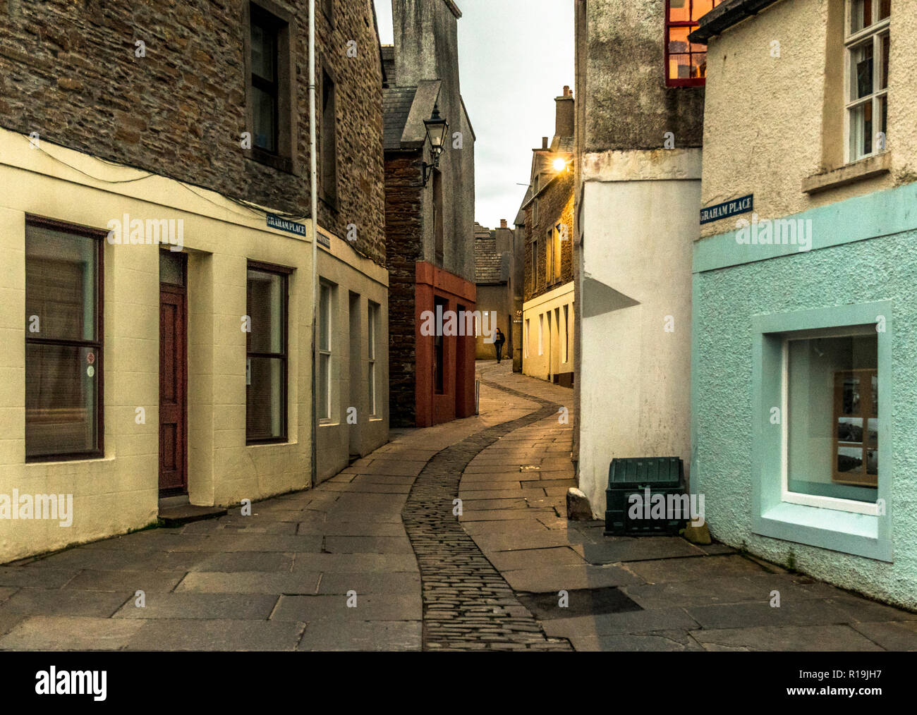 Streeet principale, Stromness, Orkney Foto Stock