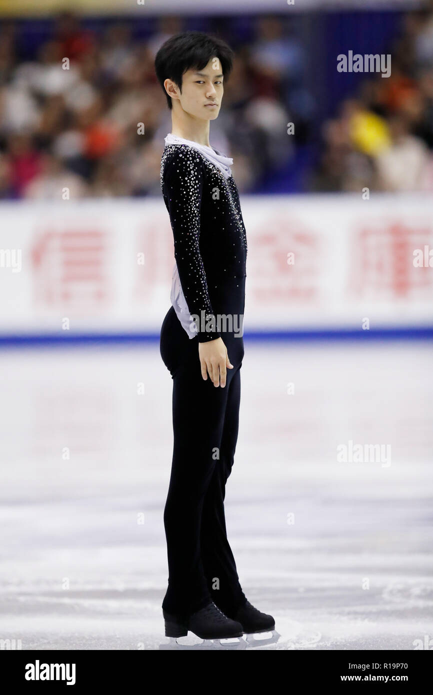 Sota Yamamoto (JPN), 9 novembre 2018 - Pattinaggio di Figura : ISU Grand Prix di Pattinaggio di figura 2018 NHK Trophy, uomini breve programma a Hiroshima Prefectural Centro Sportivo, Hiroshima, Giappone. (Foto di Naoki Morita/AFLO SPORT) Foto Stock