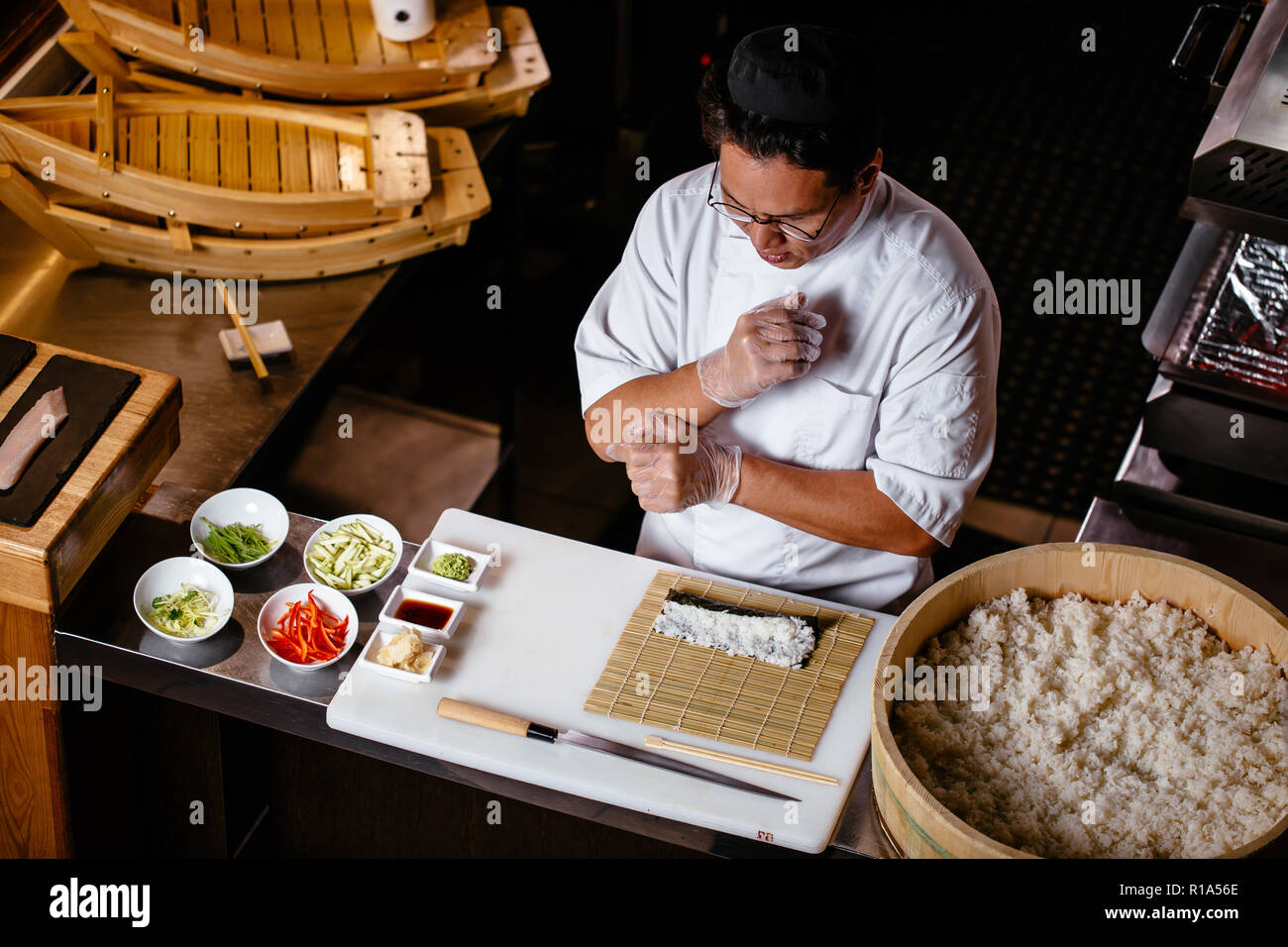 Master class da esperti chef di talento Foto Stock