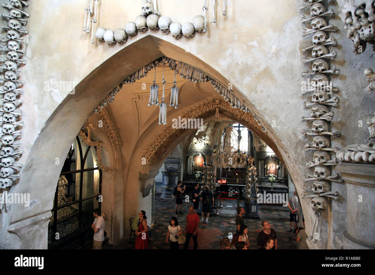 Sedlec ossario, Kutna Hora, Repubblica Ceca Foto Stock
