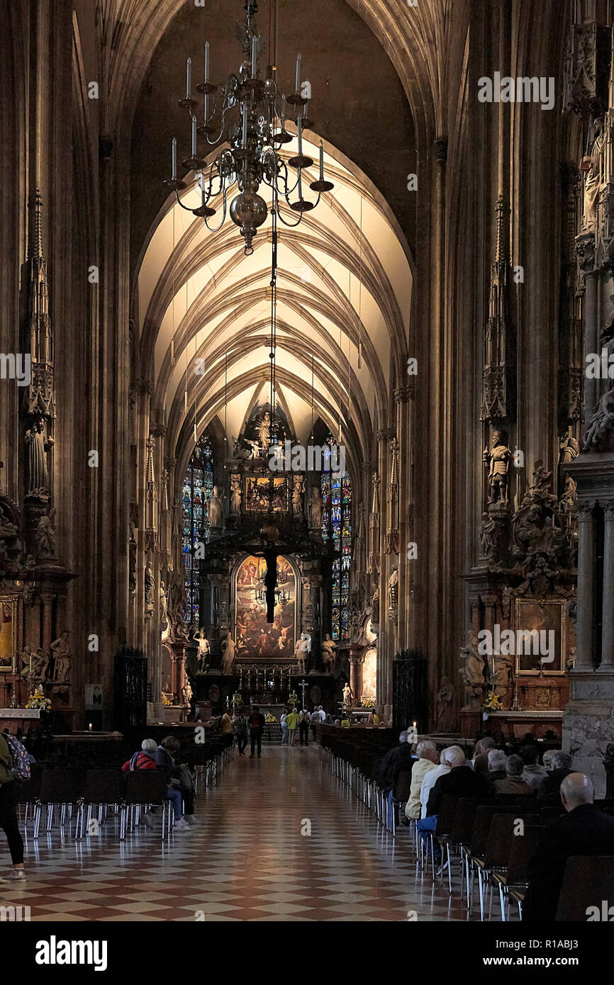 Vienna, Austria - 02 settembre 2018. Duomo di Santo Stefano interno Foto Stock