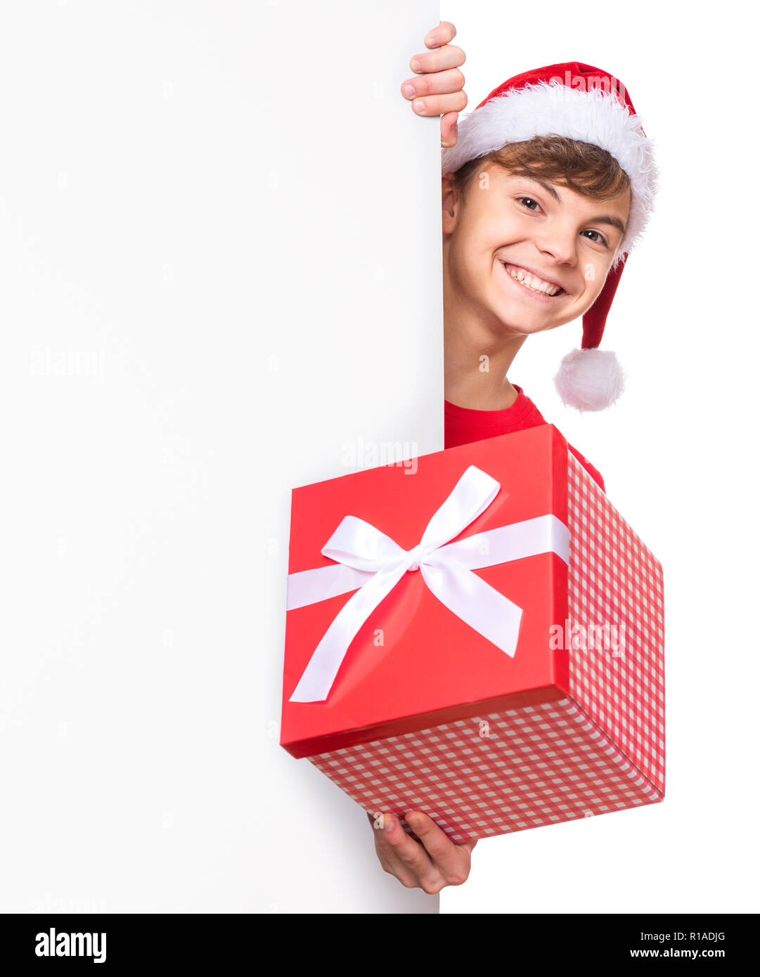 Natale teen boy Foto Stock