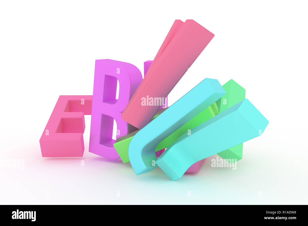 Lettera di ABC, carattere alfabetico. Buona per la pagina web, sfondo, graphic design, catalogo, tessitura o di sfondo. Colorato il rendering 3D. Sfondo, cg Foto Stock