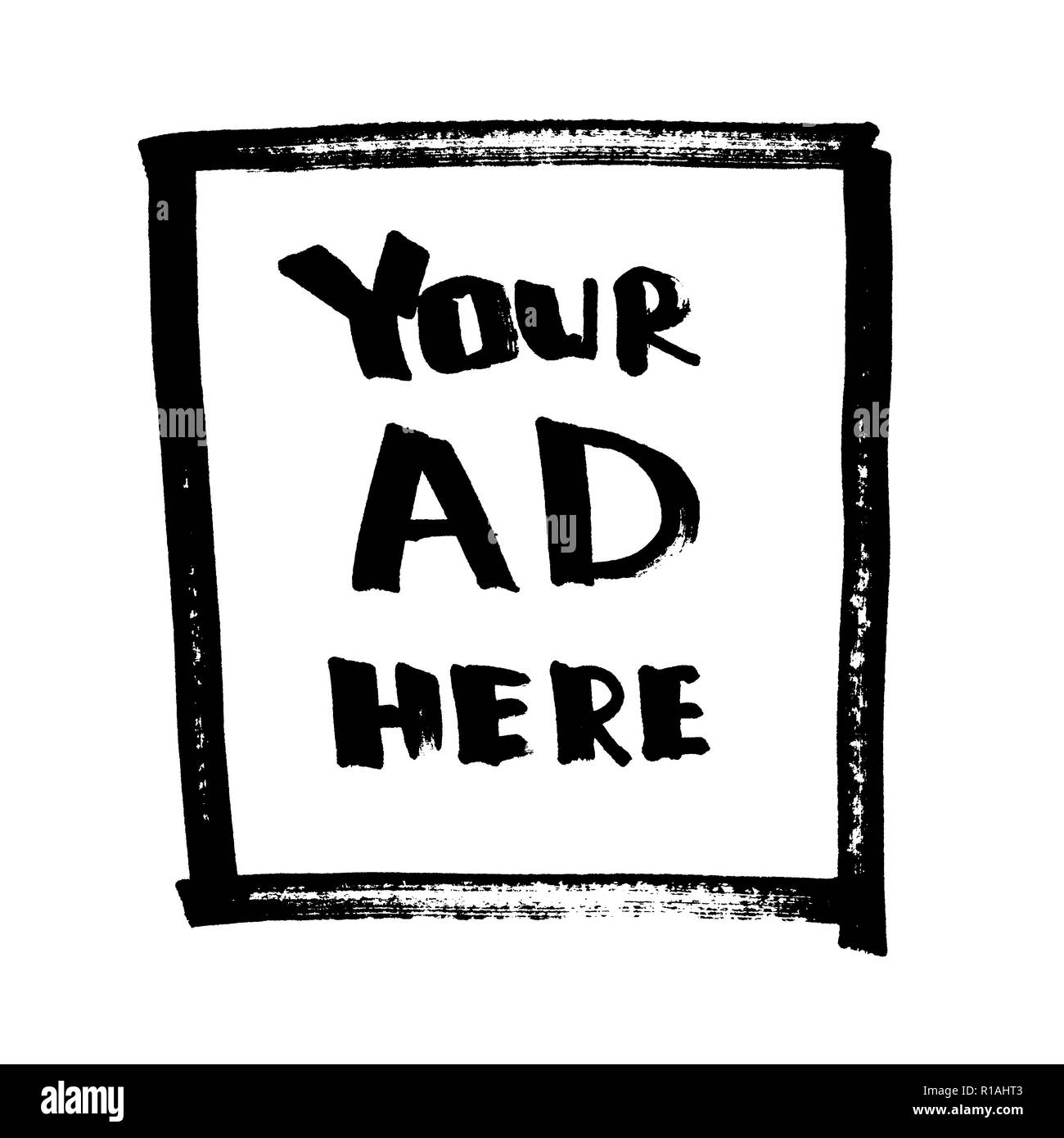 Il tuo annuncio qui. Lettering, fumetti design per t-shirt o poster Foto Stock