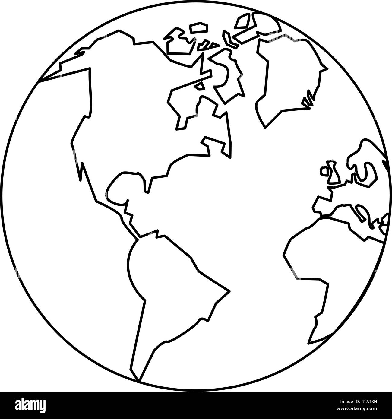 Mondo simbolo di messa a terra isolata illustrazione vettoriale graphic design Illustrazione Vettoriale