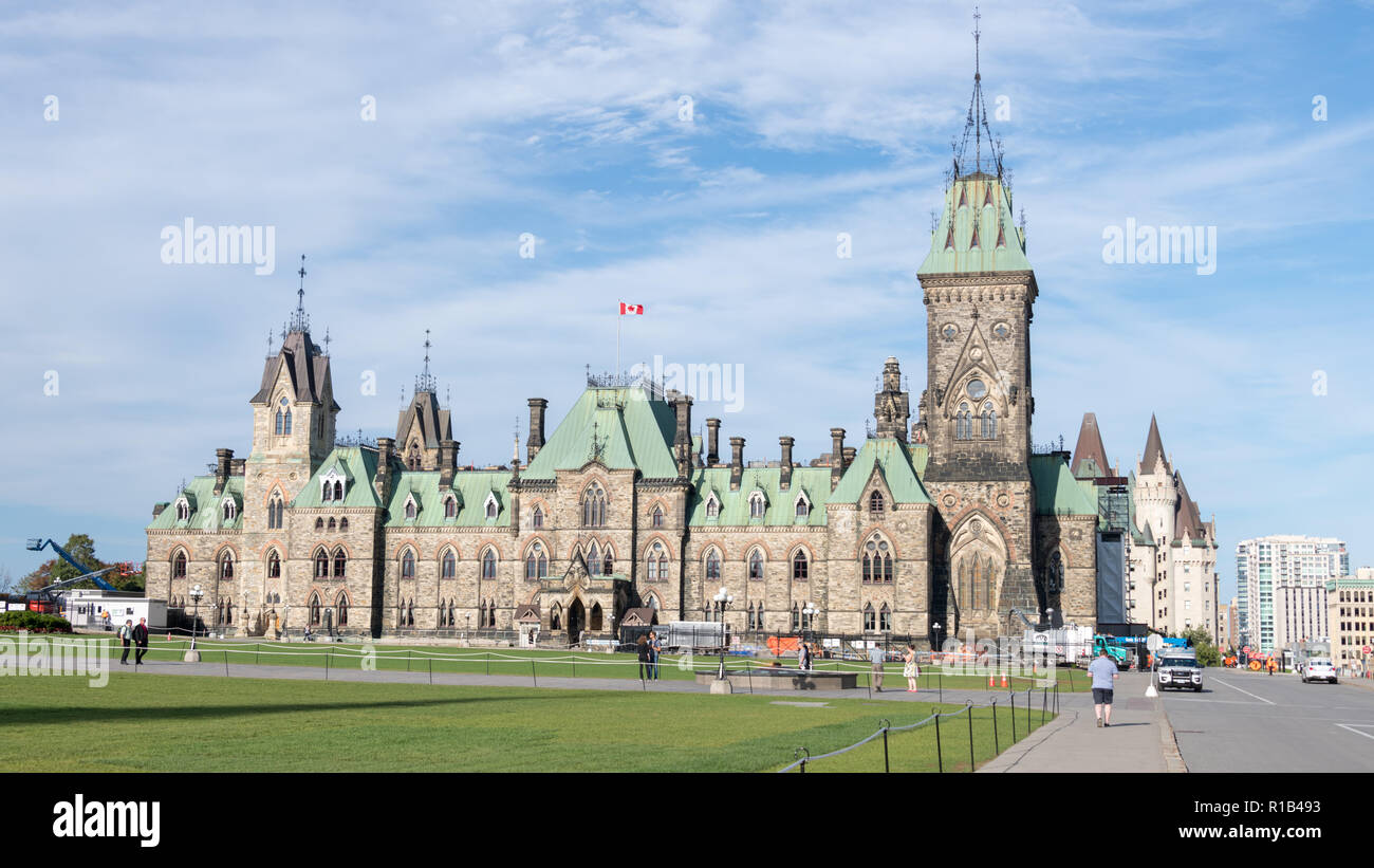 Blocco orientale, il Parlamento Canadese edifici, Ottawa, Canada Foto Stock