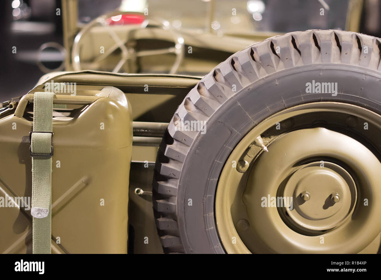 Militare americana veicolo vintage WW2 tempo.Vista posteriore Foto Stock Militare americana veicolo vintage WW2 tempo.Vista posteriore Foto Stock