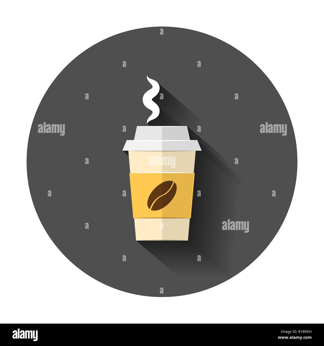 Caffè e tè tazza icona in stile appartamento. Tazza da caffè illustrazione vettoriale con lunga ombra. Bere il concetto di business. Illustrazione Vettoriale Caffè e tè tazza icona in stile appartamento. Tazza da caffè illustrazione vettoriale con lunga ombra. Bere il concetto di business. Illustrazione Vettoriale