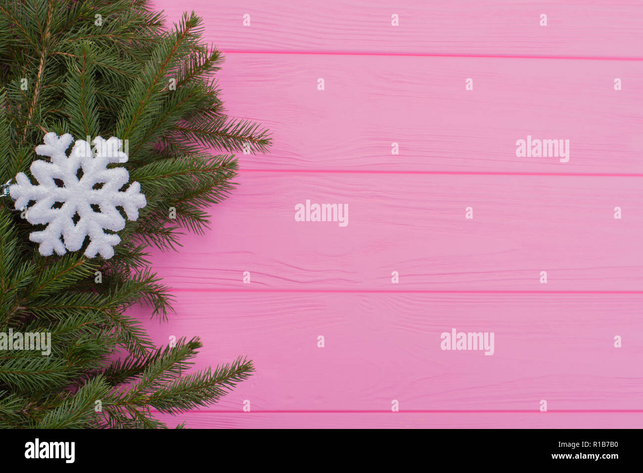 Scheda con albero di Natale confine. Foto Stock