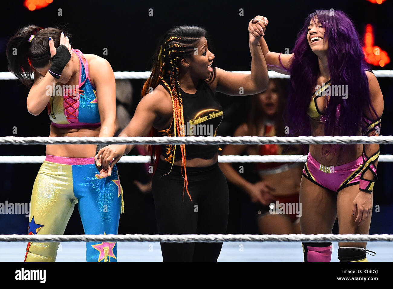 Roma, Italia. Xi Nov, 2018. Visualizza la WWE dal vivo presso il Palalottomatica-Rome 10-11-2018 nella foto Bayley Ember Luna e banche di Sasha Foto fotografo01 Credit: Indipendente Agenzia fotografica/Alamy Live News Foto Stock