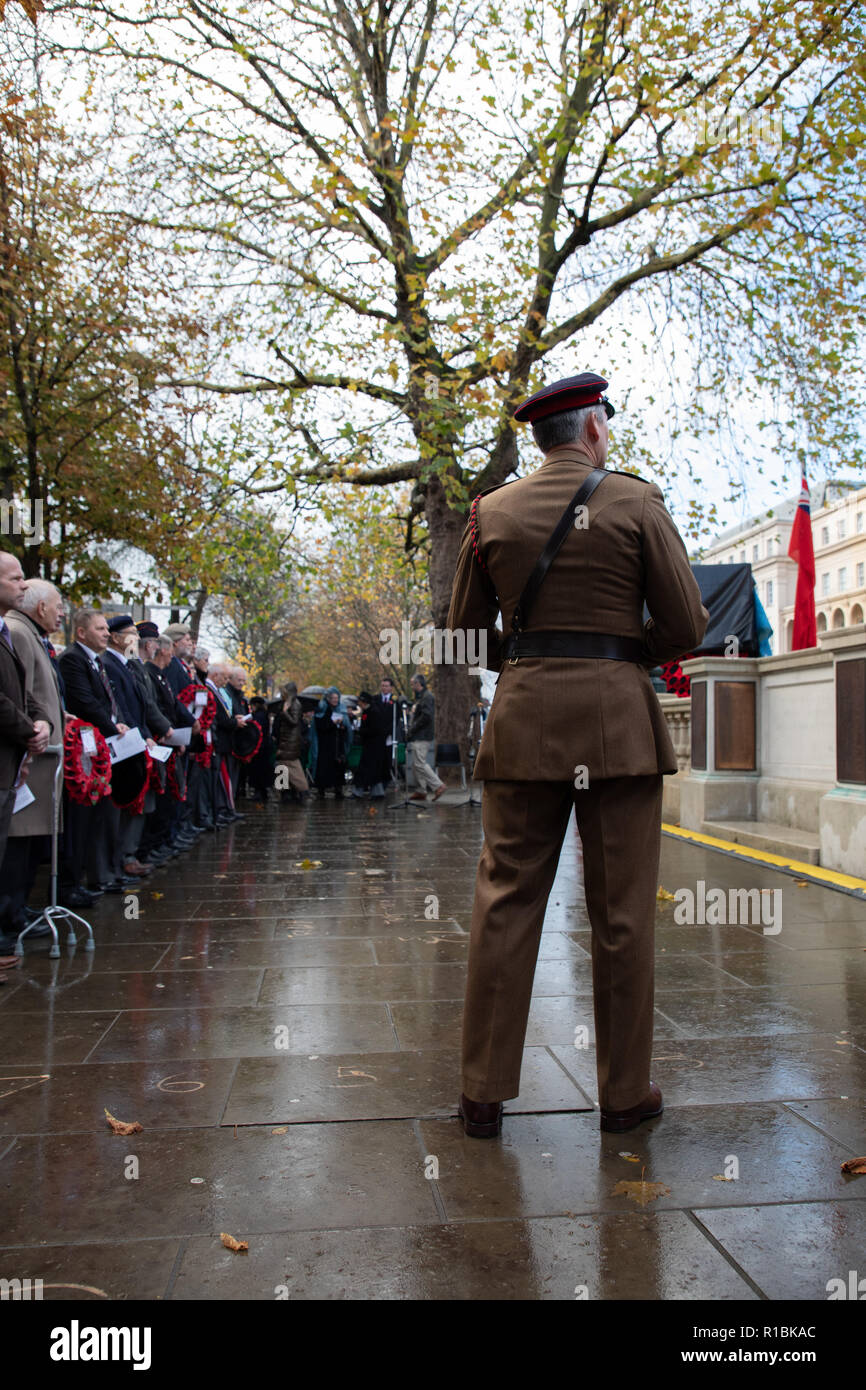 Cheltenham, Regno Unito. Xi Nov, 2018. Soldato dà ordini Credito: Victor Storublev/Alamy Live News Foto Stock