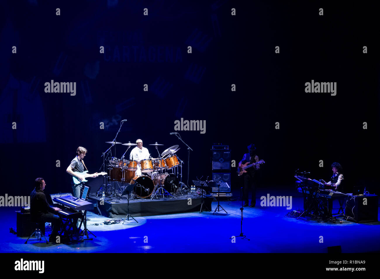 Cartagena, Spagna. 10 Novembre, 2018. Billy Cobham, durante la sua performance al Festival del jazz di Cartagena. © ABEL F. ROS/Alamy Live News Foto Stock