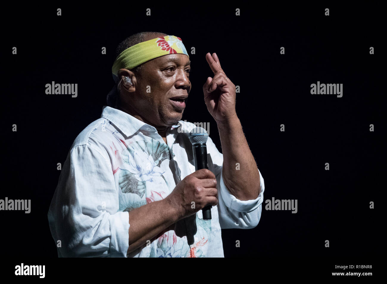 Cartagena, Spagna. 10 Novembre, 2018. Billy Cobham, durante la sua performance al Festival del jazz di Cartagena. © ABEL F. ROS/Alamy Live News Foto Stock