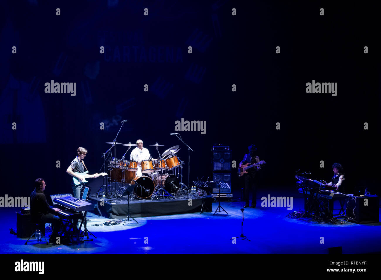 Cartagena, Spagna. 10 Novembre, 2018. Billy Cobham, durante la sua performance al Festival del jazz di Cartagena. © ABEL F. ROS/Alamy Live News Foto Stock