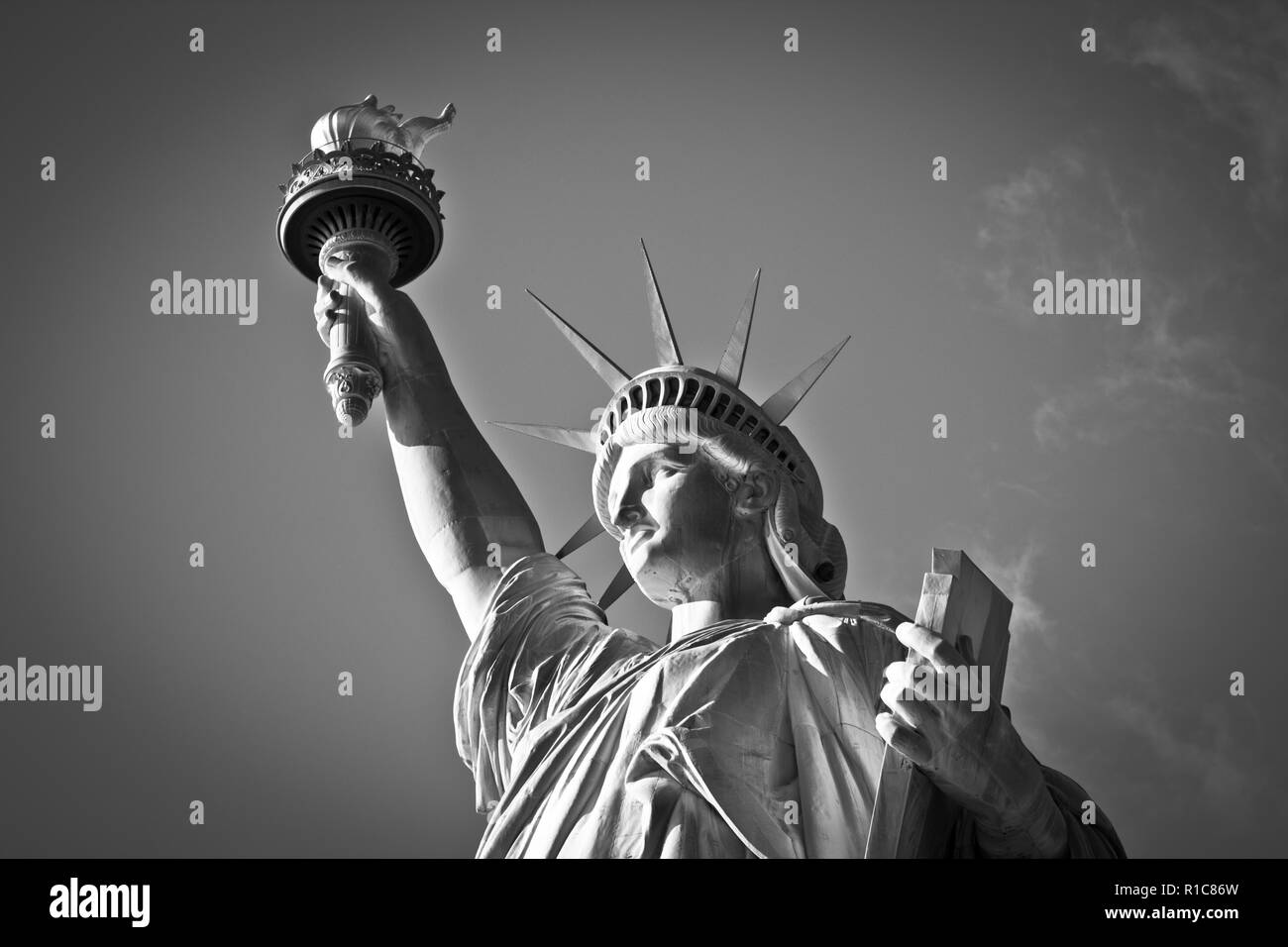 La Statua della Libertà - Liberty Island - Benvenuti a New York City. Questa è New York, Stati Uniti d'America Foto Stock