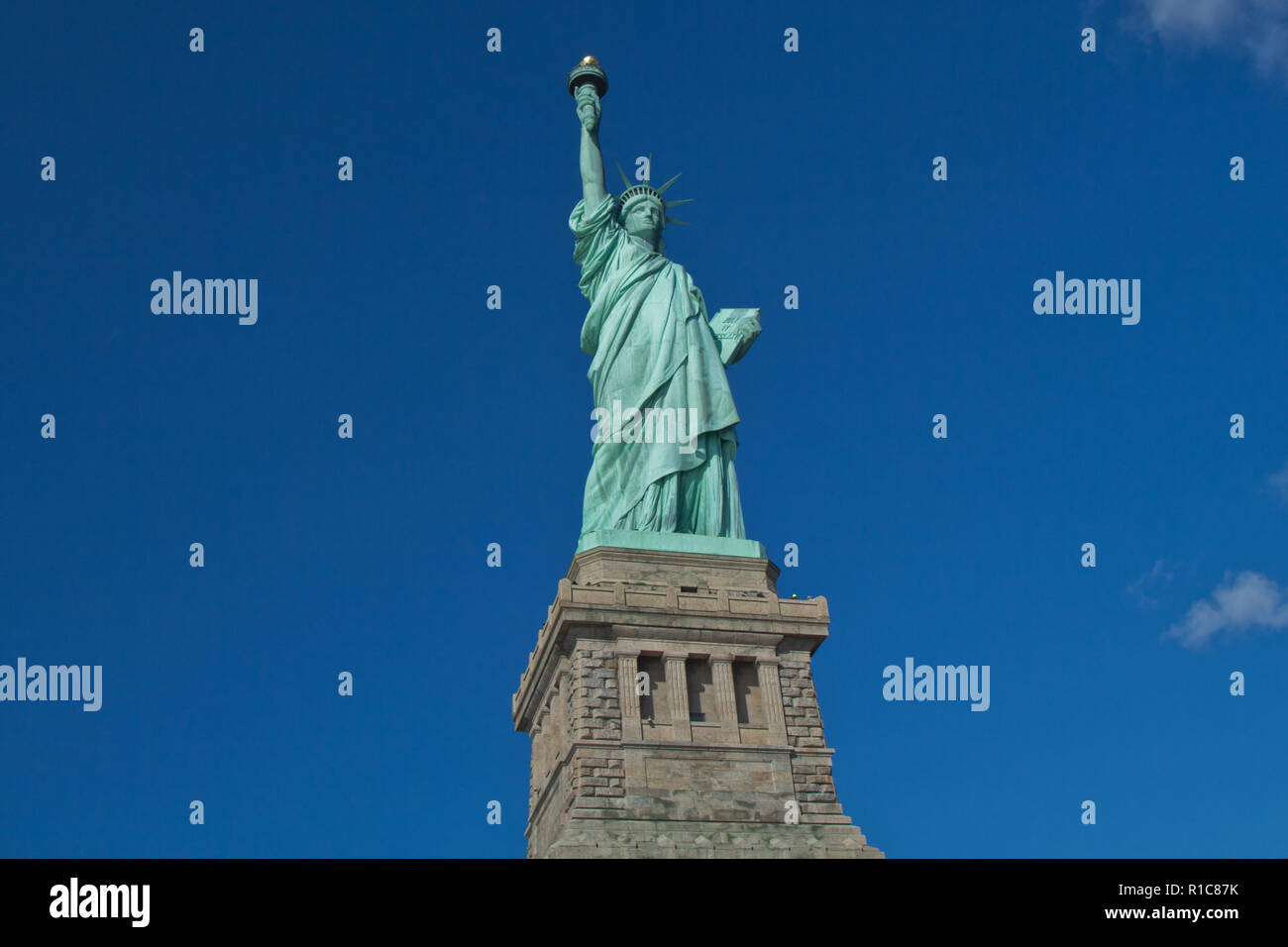 La Statua della Libertà - Liberty Island - Benvenuti a New York City. Questa è New York, Stati Uniti d'America Foto Stock