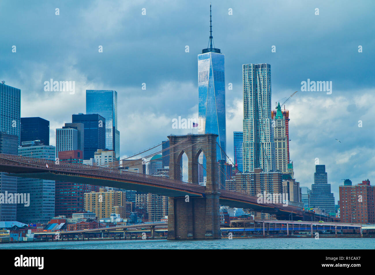 Benvenuti a New York City. Questa è New York. Ponte di Brooklyn Foto Stock