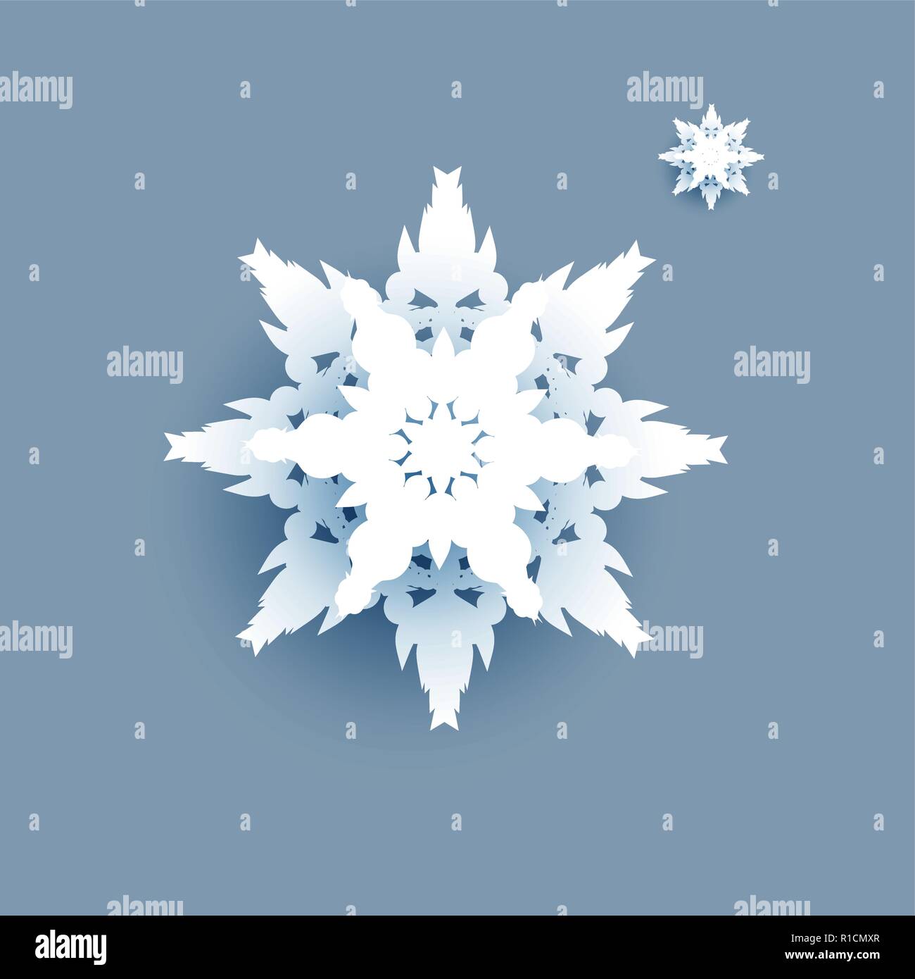 Grande bianco invernale il simbolo del fiocco di neve Illustrazione Vettoriale
