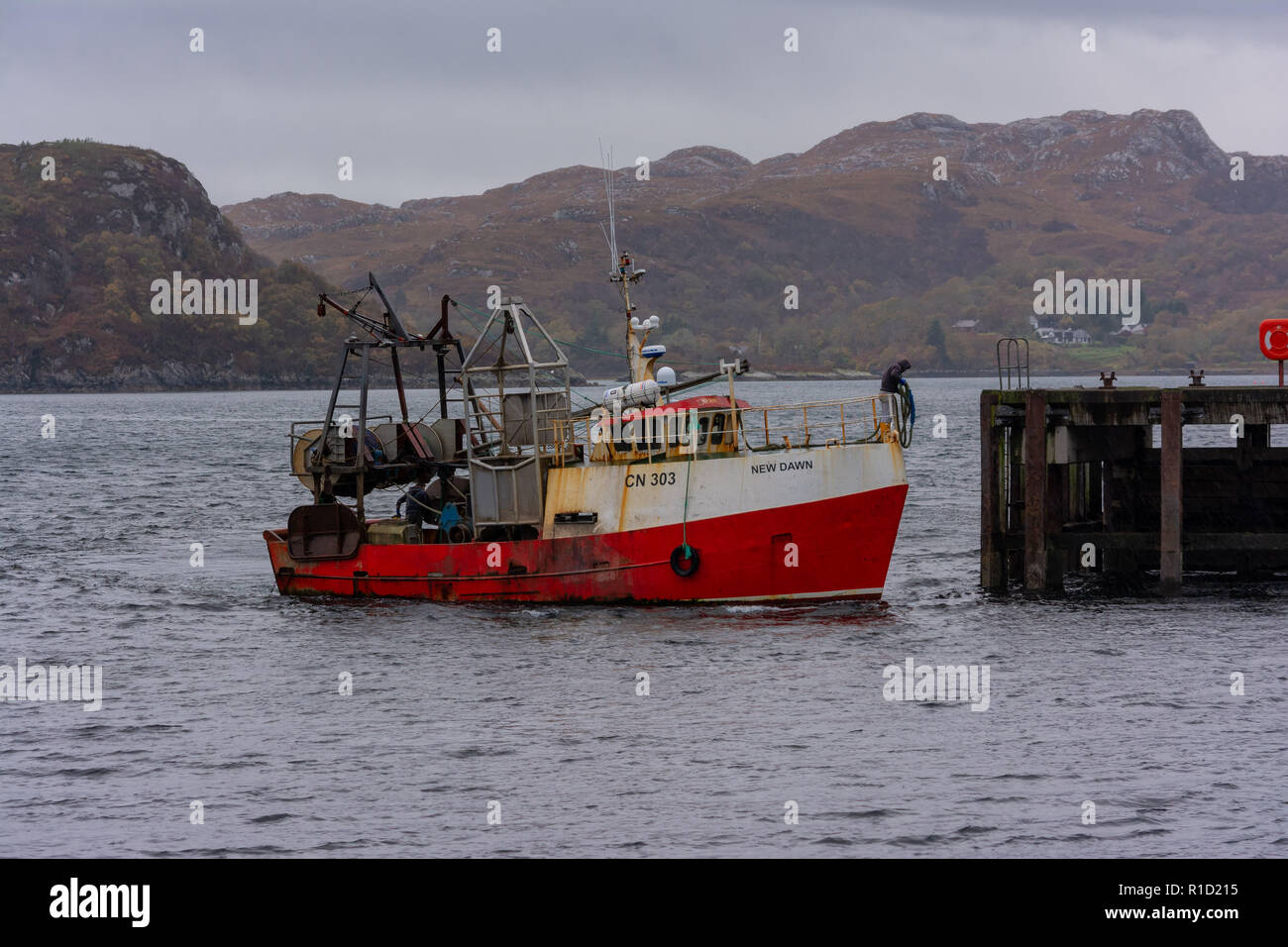 Gairloch barca da pesca, Wester Ross, Scotland, Regno Unito Foto Stock