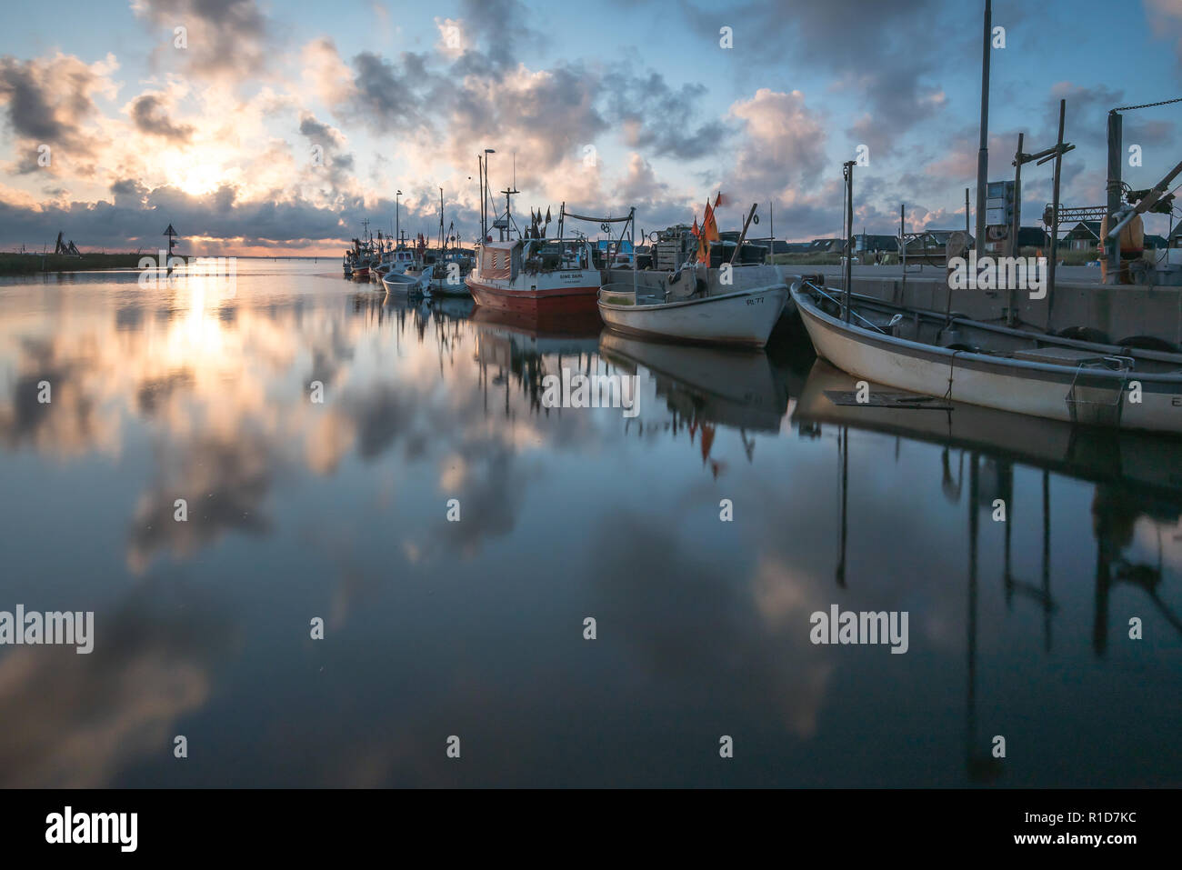 Tyskerhavnen in Hvide Sande Foto Stock