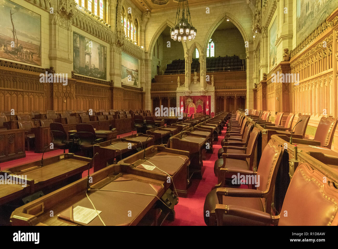 Camera del Senato, il Palazzo del Parlamento, Ottawa, Canada Foto Stock