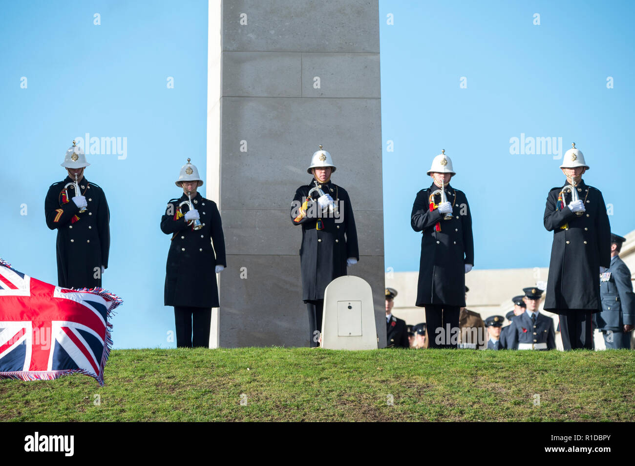 Staffordshire, Regno Unito. 11 Novembre 2018 - un armistizio 100 evento commemorativo è tenuto presso il National Memorial Arboretum. Il Duca e la Duchessa di Gloucester frequentato, tra i veterani, MPS e quelli che attualmente prestano servizio. Credito: Benjamin Wareing/Alamy Live News Foto Stock