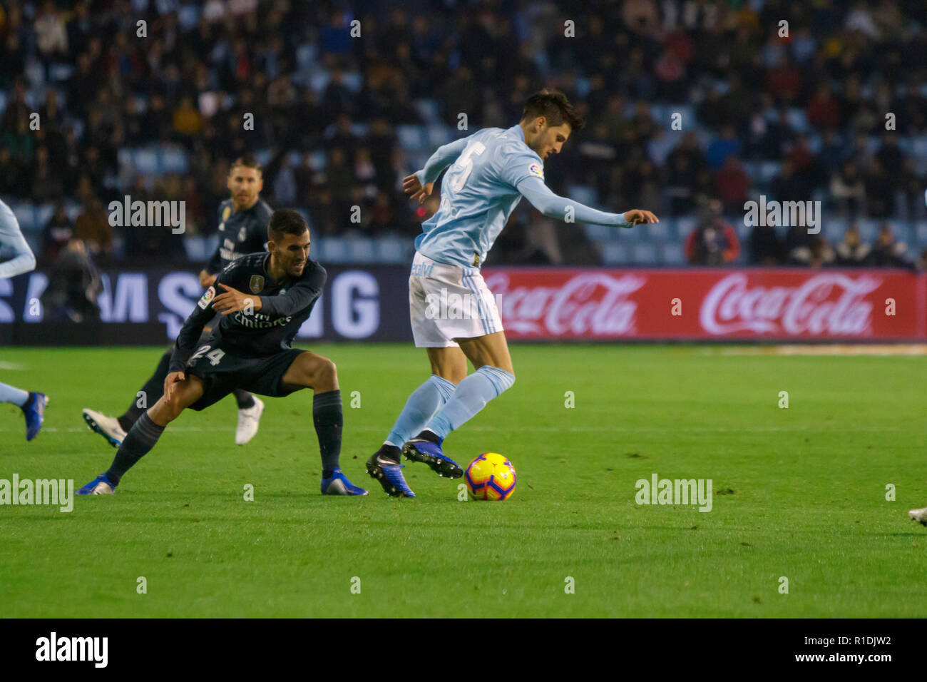 Vigo, Spagna. 11 nov. 2018. La Liga match tra Real Club Celta de Vigo e Real Madrid in Balaidos stadium; Vigo; punteggio 2-4. Credito: Brais Seara/Alamy Live News Foto Stock