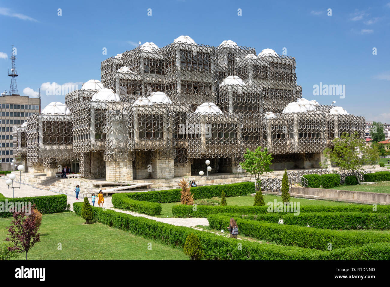 Biblioteca nazionale del Kosovo, Università di Pristina, Pristina, Repubblica del Kosovo Foto Stock