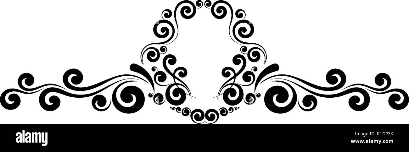 Vintage bordo del frame del monogramma di ornamenti floreali Illustrazione Vettoriale