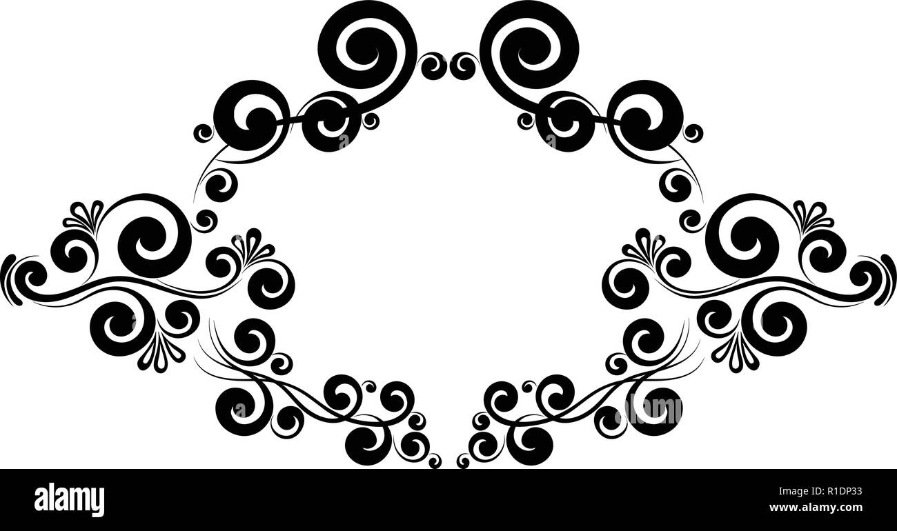 Telaio vittoriano monogramma di confine ornamento floreale Illustrazione Vettoriale