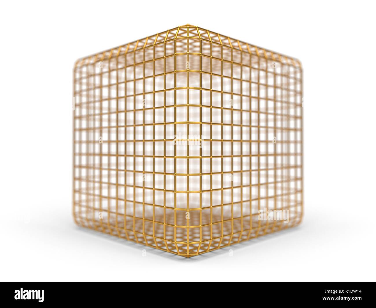 Semplice struttura a gabbia di faraday in ferro. 3d illustrazione Foto Stock