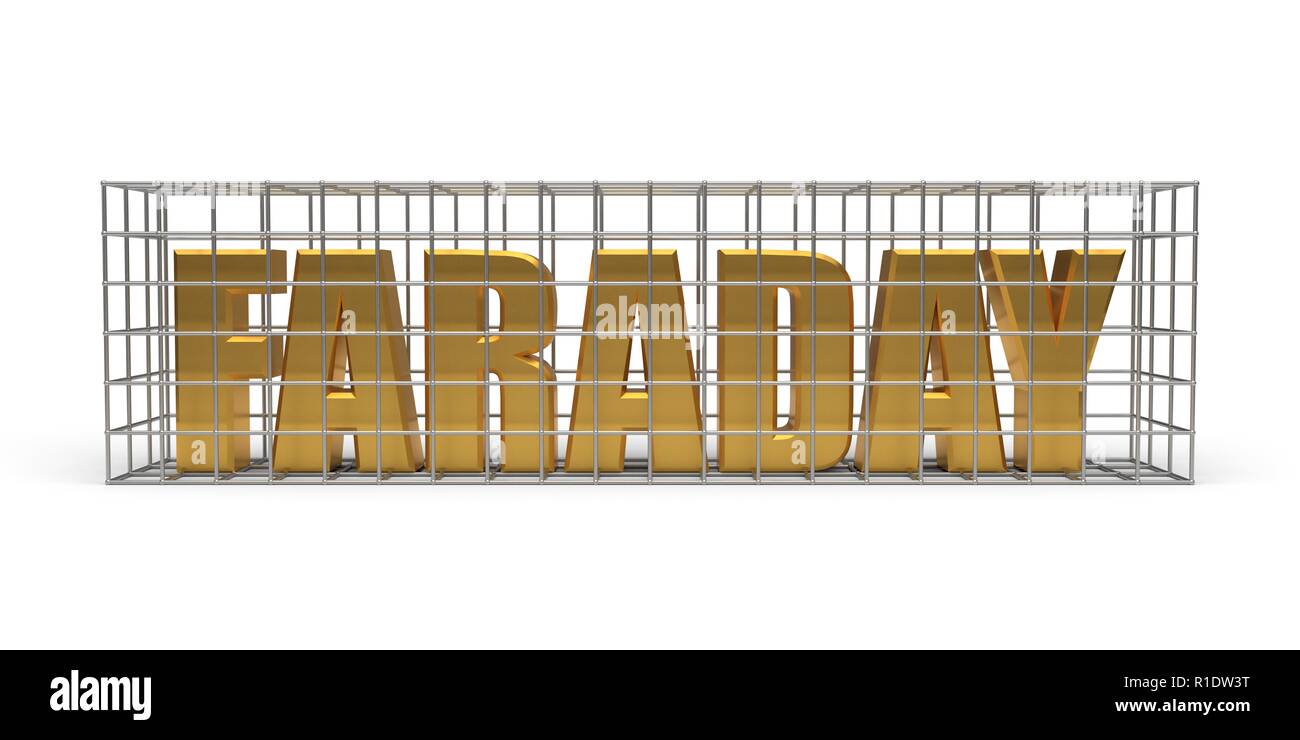 Semplice struttura a gabbia di faraday in ferro. 3d illustrazione Foto Stock