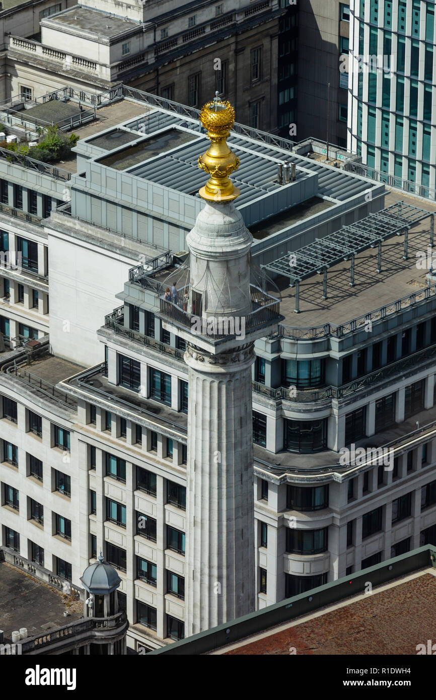 Un monumento al Grande Incendio di Londra, Londra, Inghilterra Foto Stock