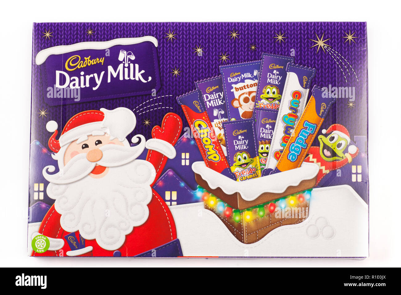 Latte di cioccolato di Natale nella casella di selezione 2017 Foto Stock