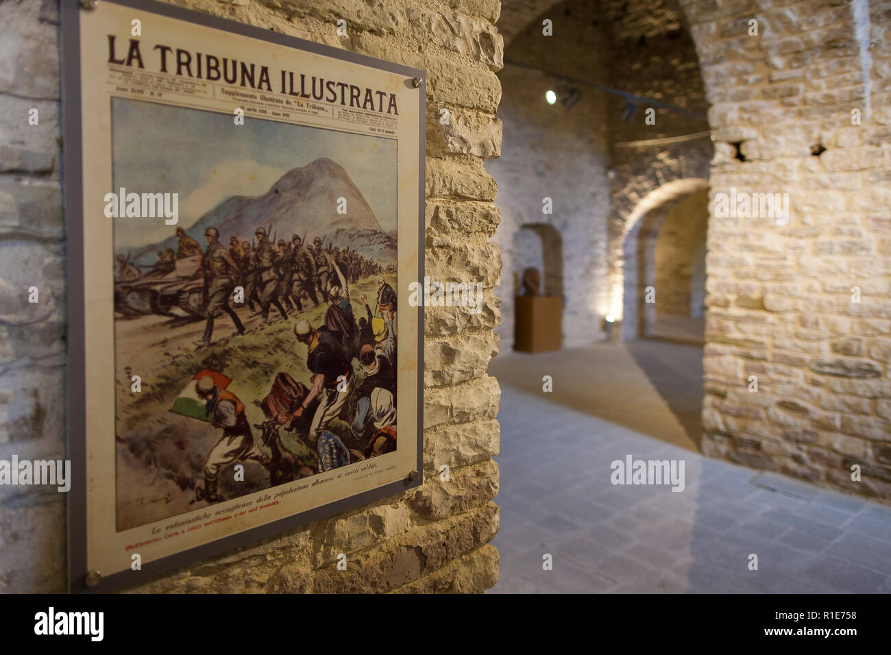 L'interno di Argirocastro Castle Museum, Albania Foto Stock