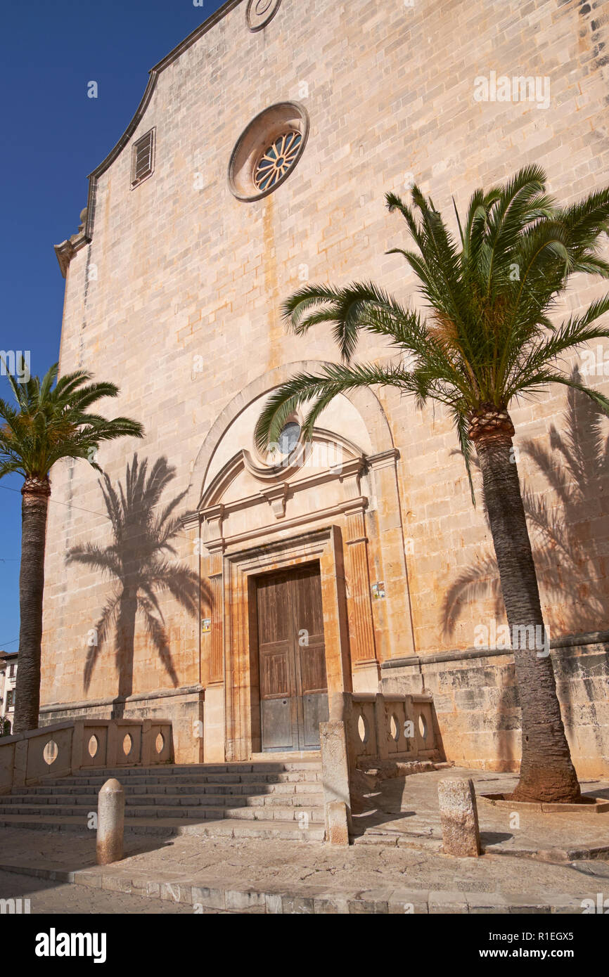Sant'Andrea Chiesa, Santanyi, Maiorca, isole Baleari, Spagna. Foto Stock