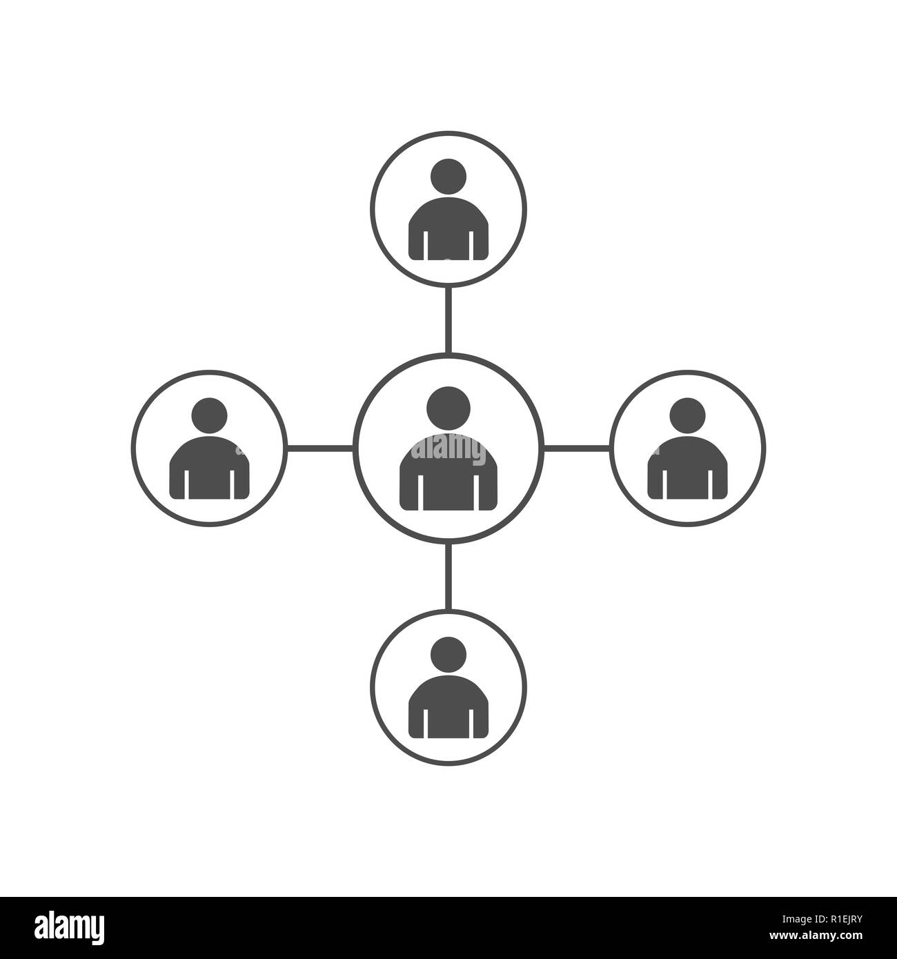 Persone icona di collegamento. Segno di rete. Illustrazione Vettoriale flat Illustrazione Vettoriale
