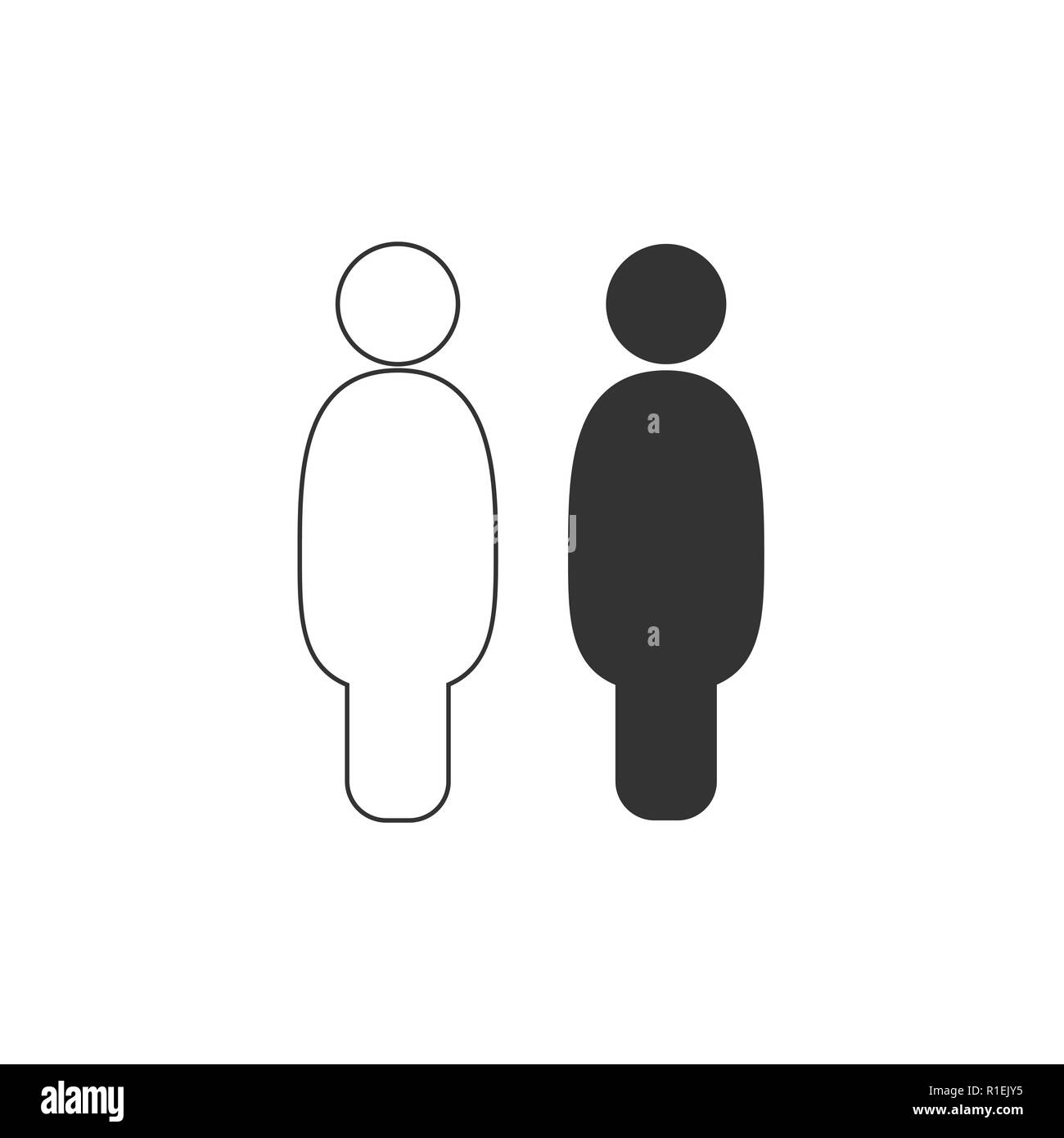 Icona di persone. Utente icona segno. Illustrazione Vettoriale flat Illustrazione Vettoriale