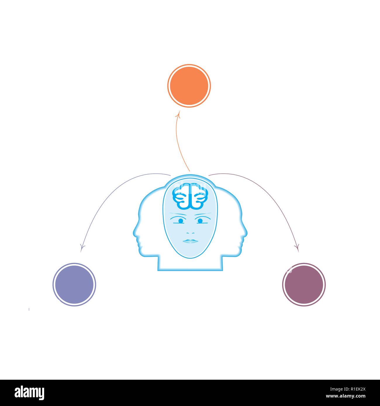 Brain storm infographics concetto per 3 opzioni. Foto Stock