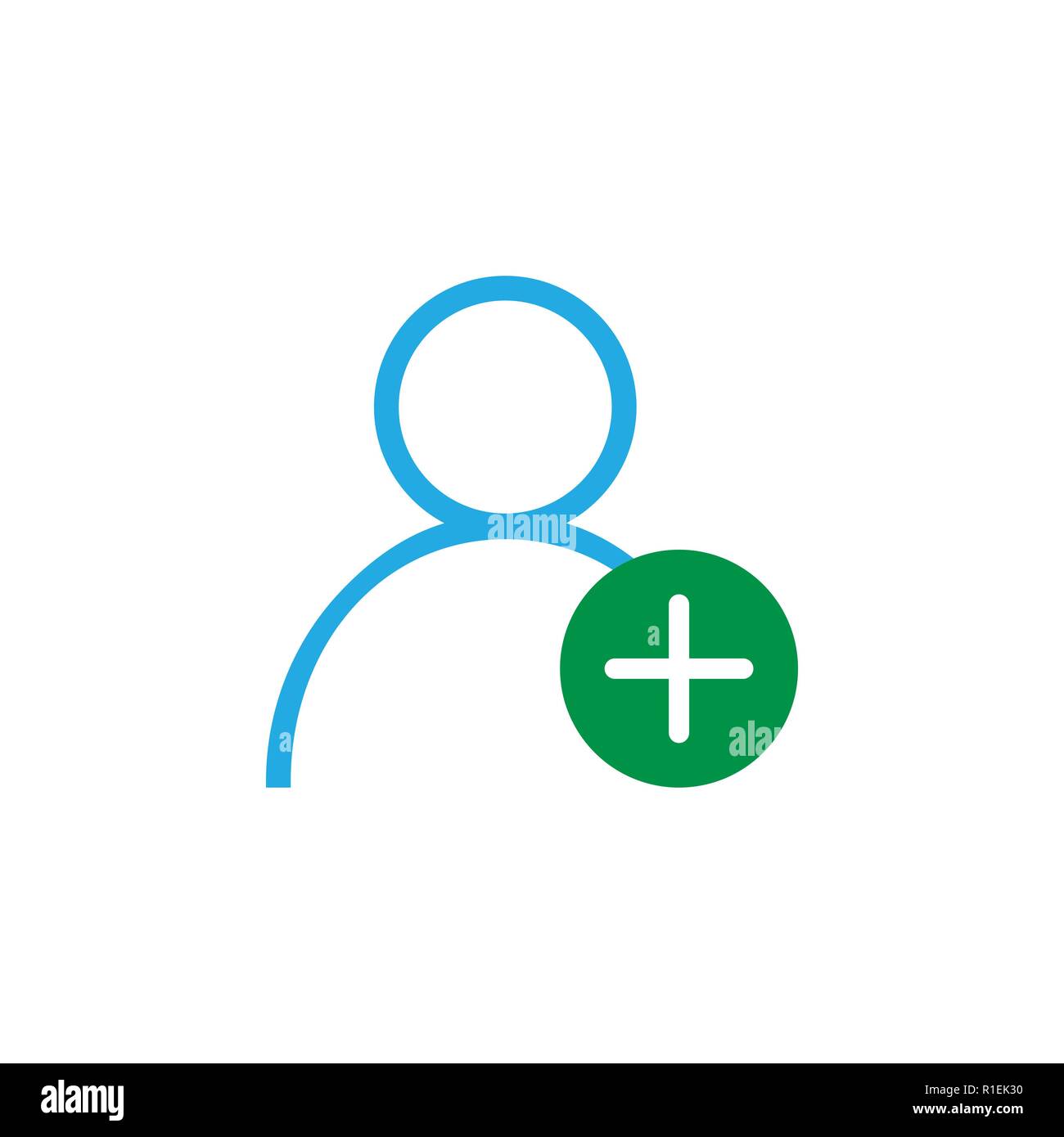 Icona di persone. Aggiungi utente icona segno. Illustrazione Vettoriale, piatto Illustrazione Vettoriale